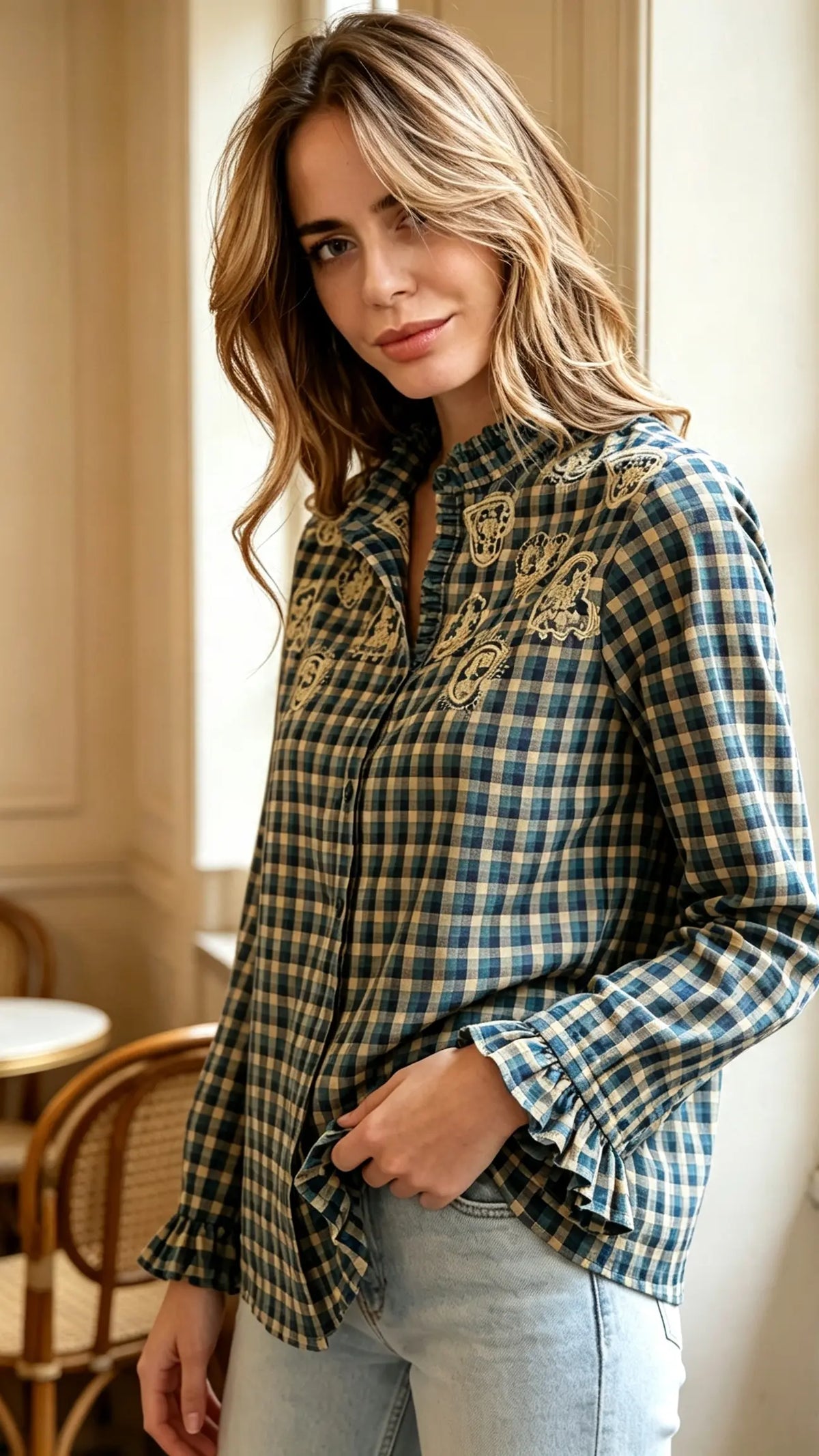 chemise brodée chic
