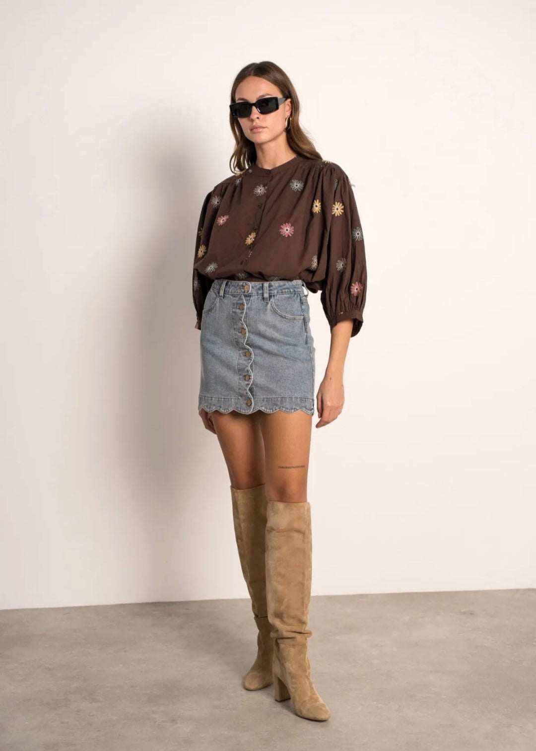 Pleated culottes skirt