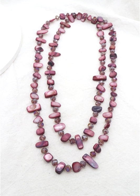 Collier Sautoir Long Bordeau Orien express