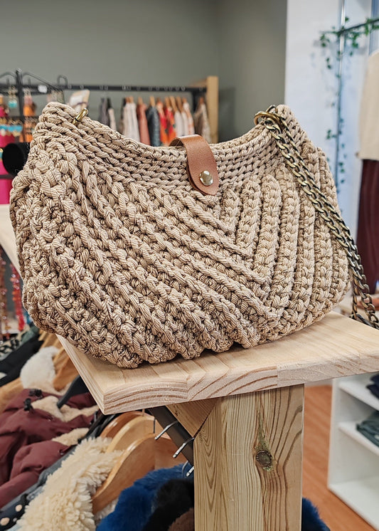 Sac à main au crochet Beige Vogue N°8