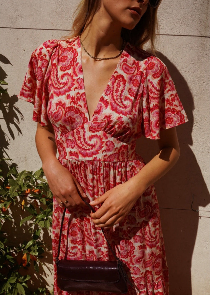 Robe longue imprimée fleurie taille Curvy
