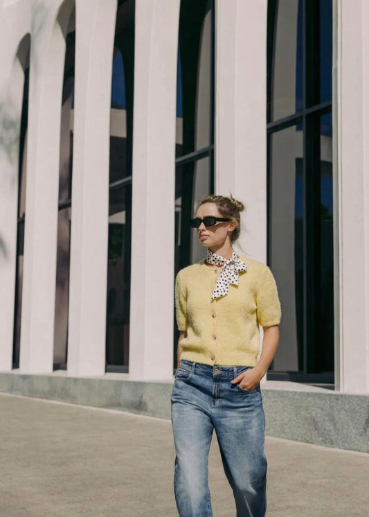 Pull manches courtes avec foulard – Printemps femme