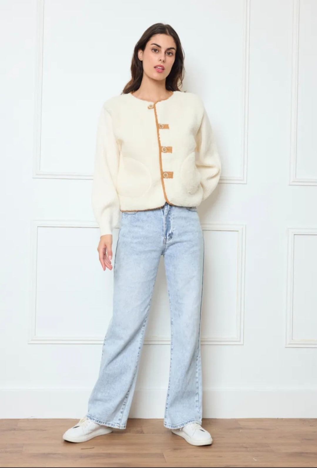 Cardigan effet mouton