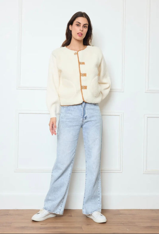 Cardigan effet mouton