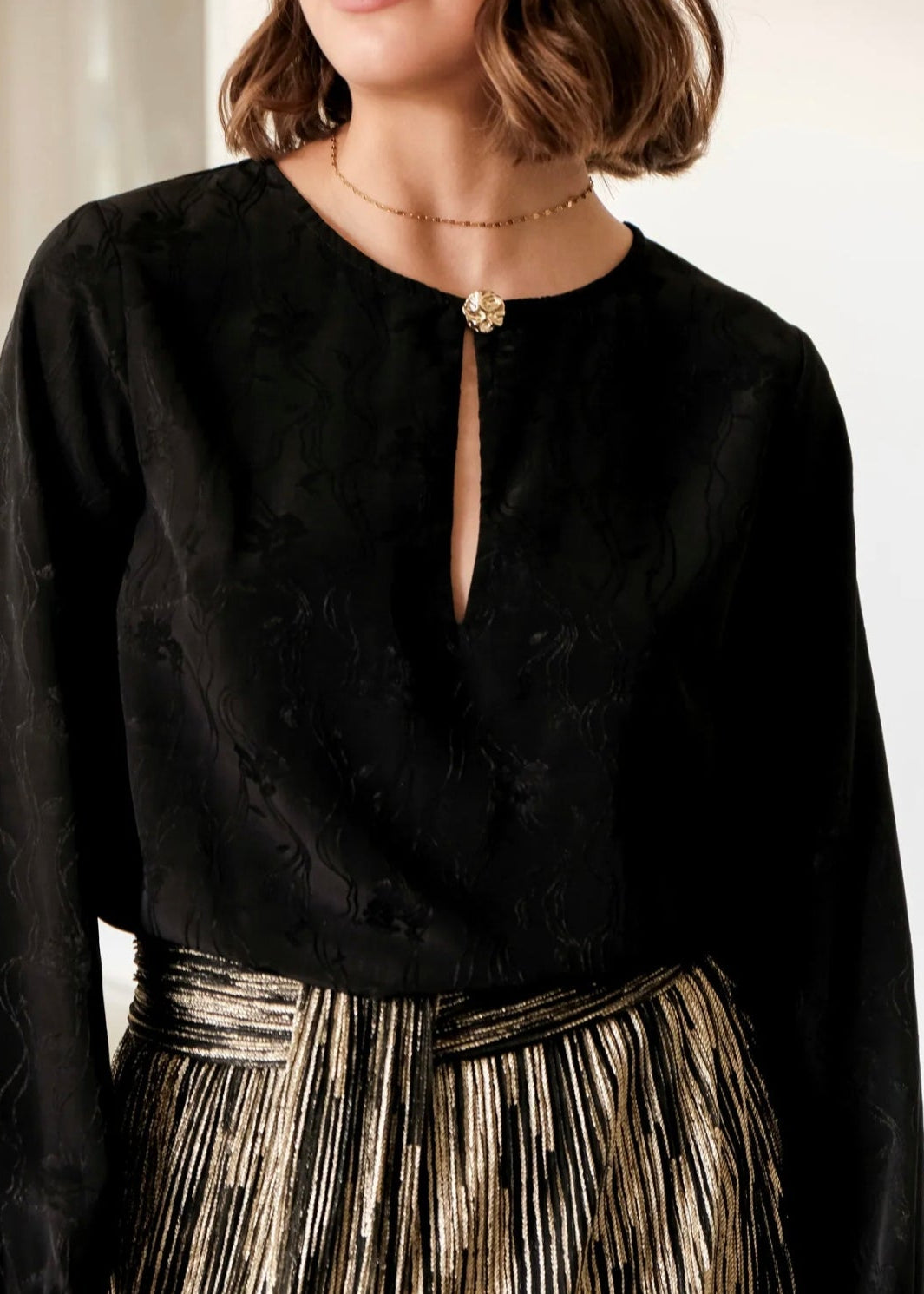 Top imprimée  noir Vogue N°8