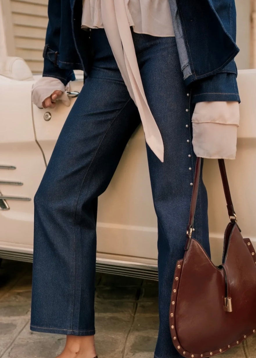 Pantalon en jean à clous – Style printanier femme