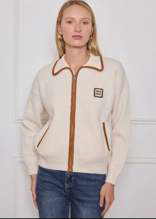 cardigan bi-matière