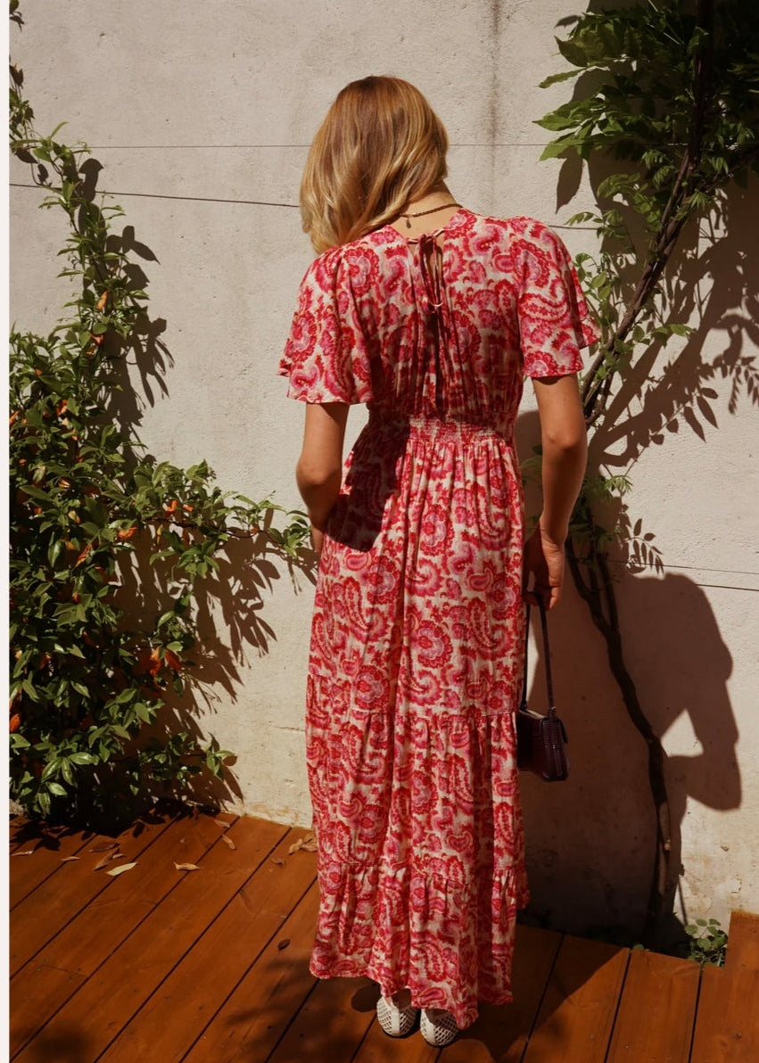 Robe longue imprimée fleurie taille Curvy