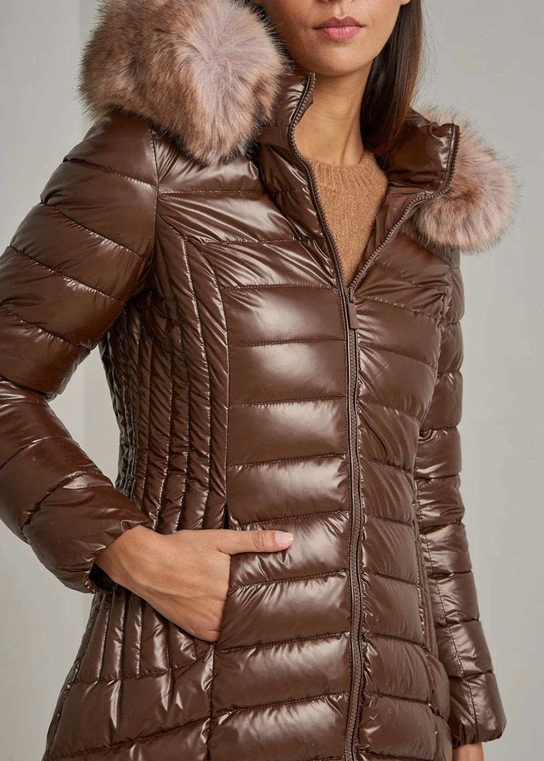 Doudoune cirée CHOCO cintrée avec capuche – Doudoune femme élégante et imperméable Vogue N°8