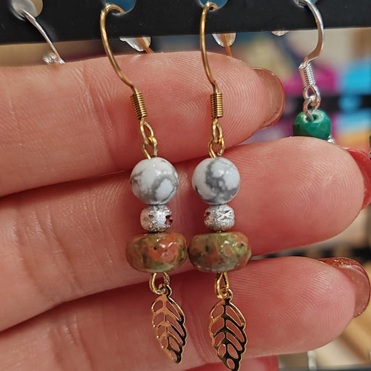 Natural stone earring