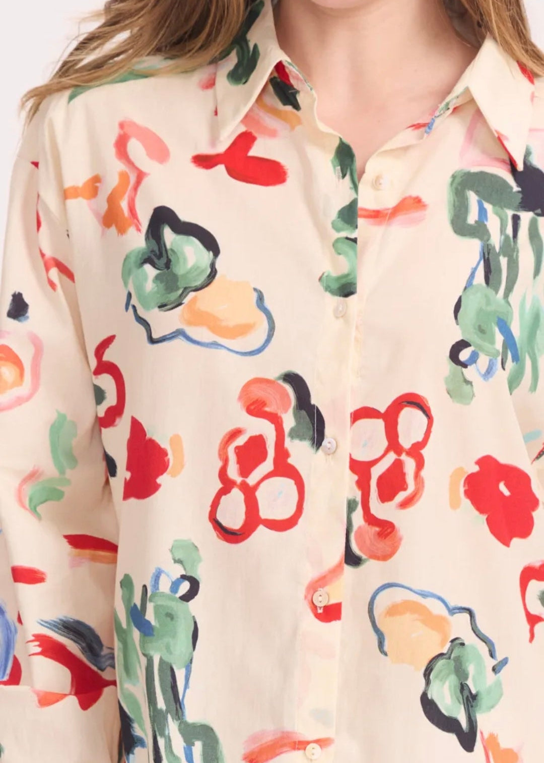 Chemise en coton imprimée printanière – Légère & élégante