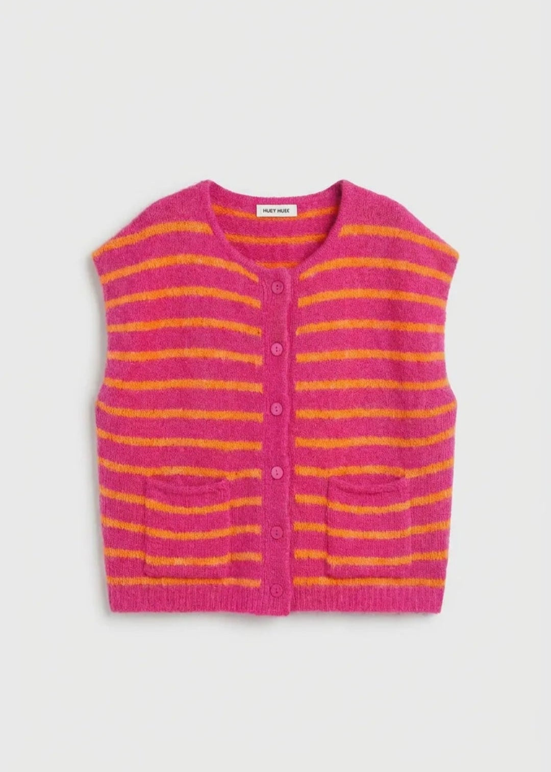 Gilet sans manches rayé framboise orange – Femme