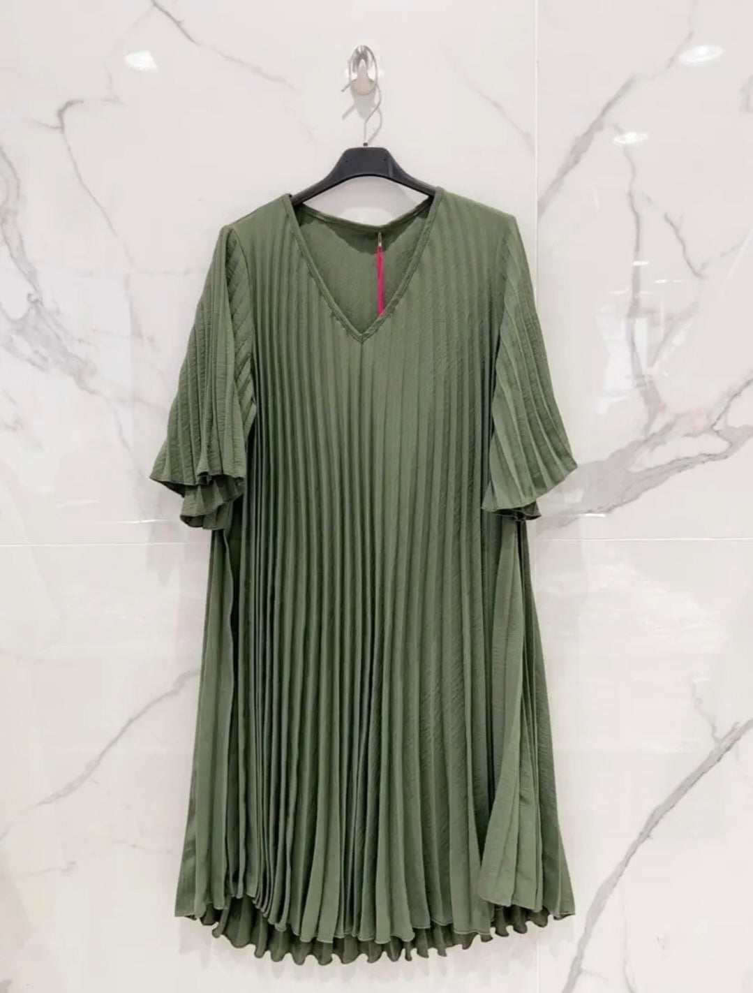 Robe plissée manche courte pour l'été