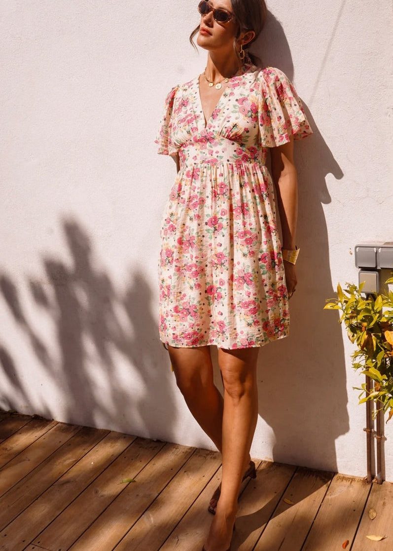Robe courte fleurie taille Curvy