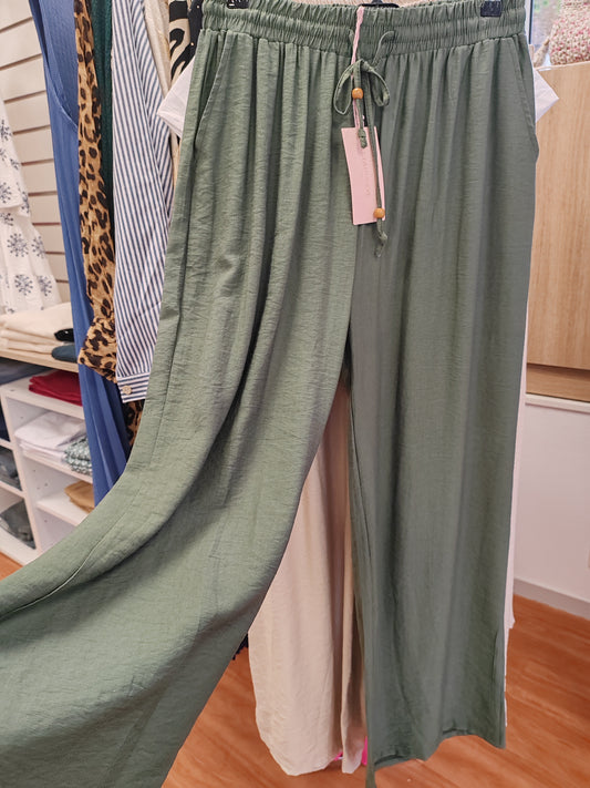 Wide elastic pants