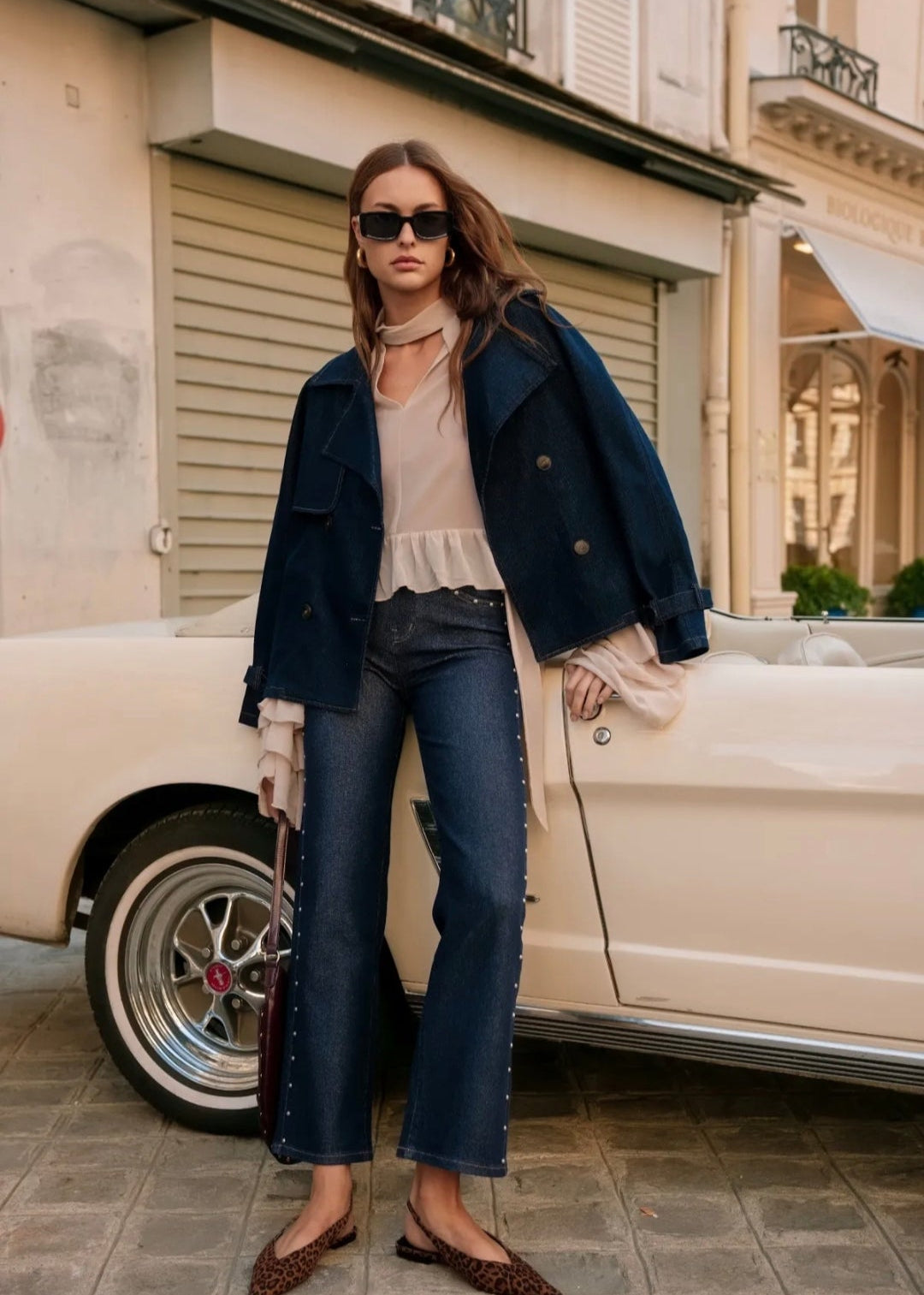 Pantalon en jean à clous – Style printanier femme