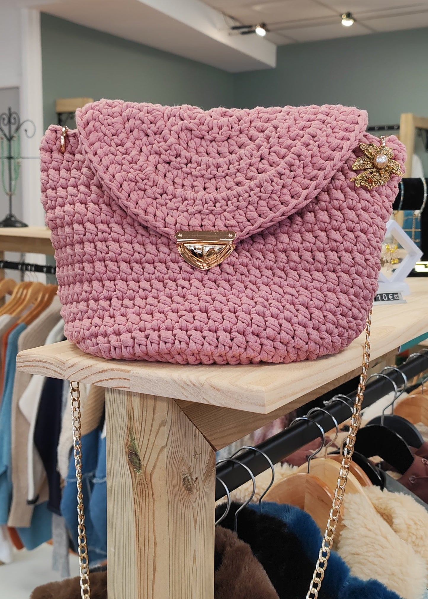 Sac à main au crochet Rosé Vogue N°8