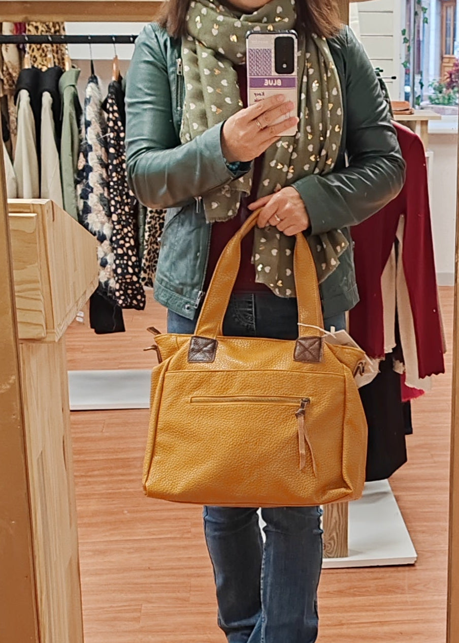 Grand sac à main Moutarde Orien express