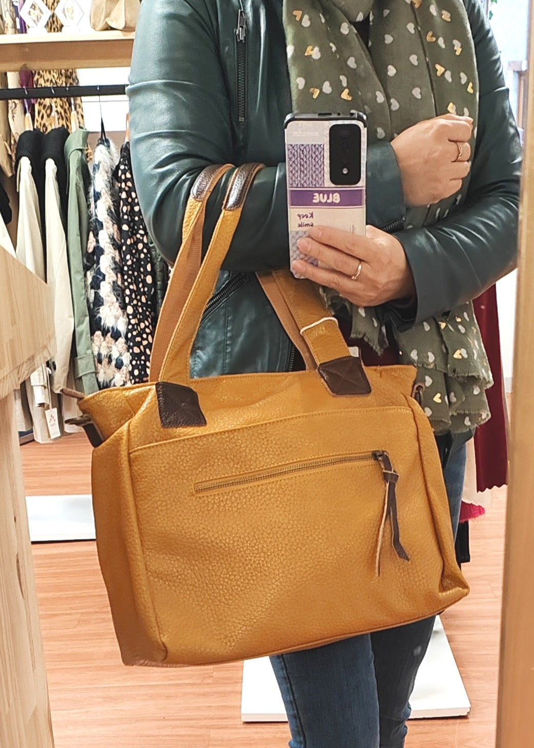 Grand sac à main Moutarde Orien express